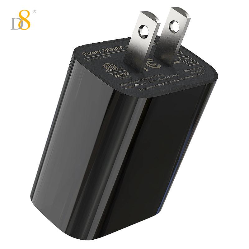 D8 PD 20W fast charging Type-C single port wall charger USA standard plug