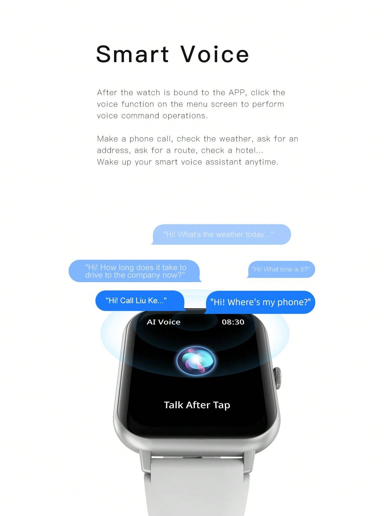 D8 Women's Smartwatch, 1.83" Touchscreen, Waterproof, 100+ Sports Modes