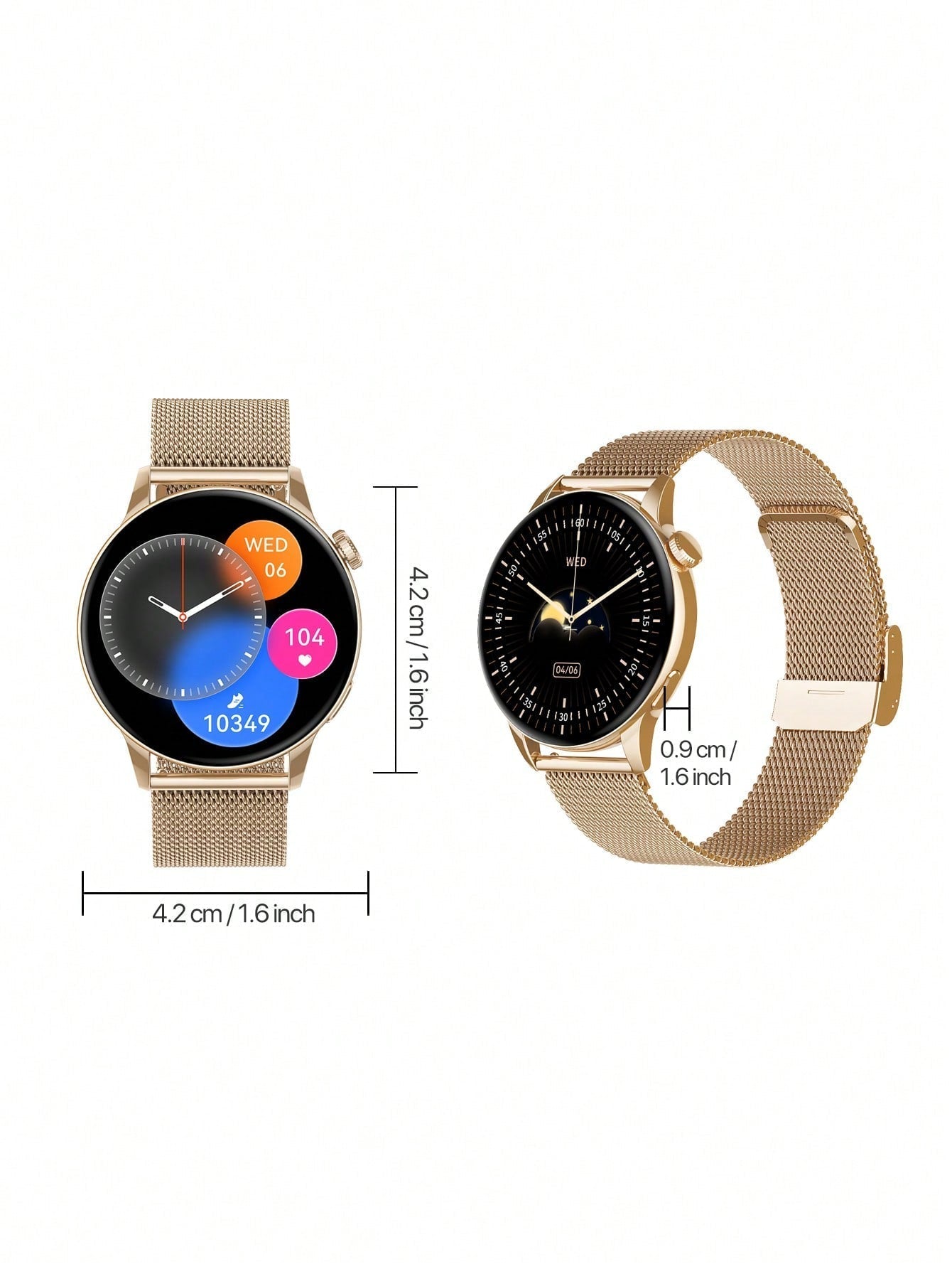 D8 1.3" Women's Smartwatch, Waterproof Fitness Tracker, 100+ Sports Modes