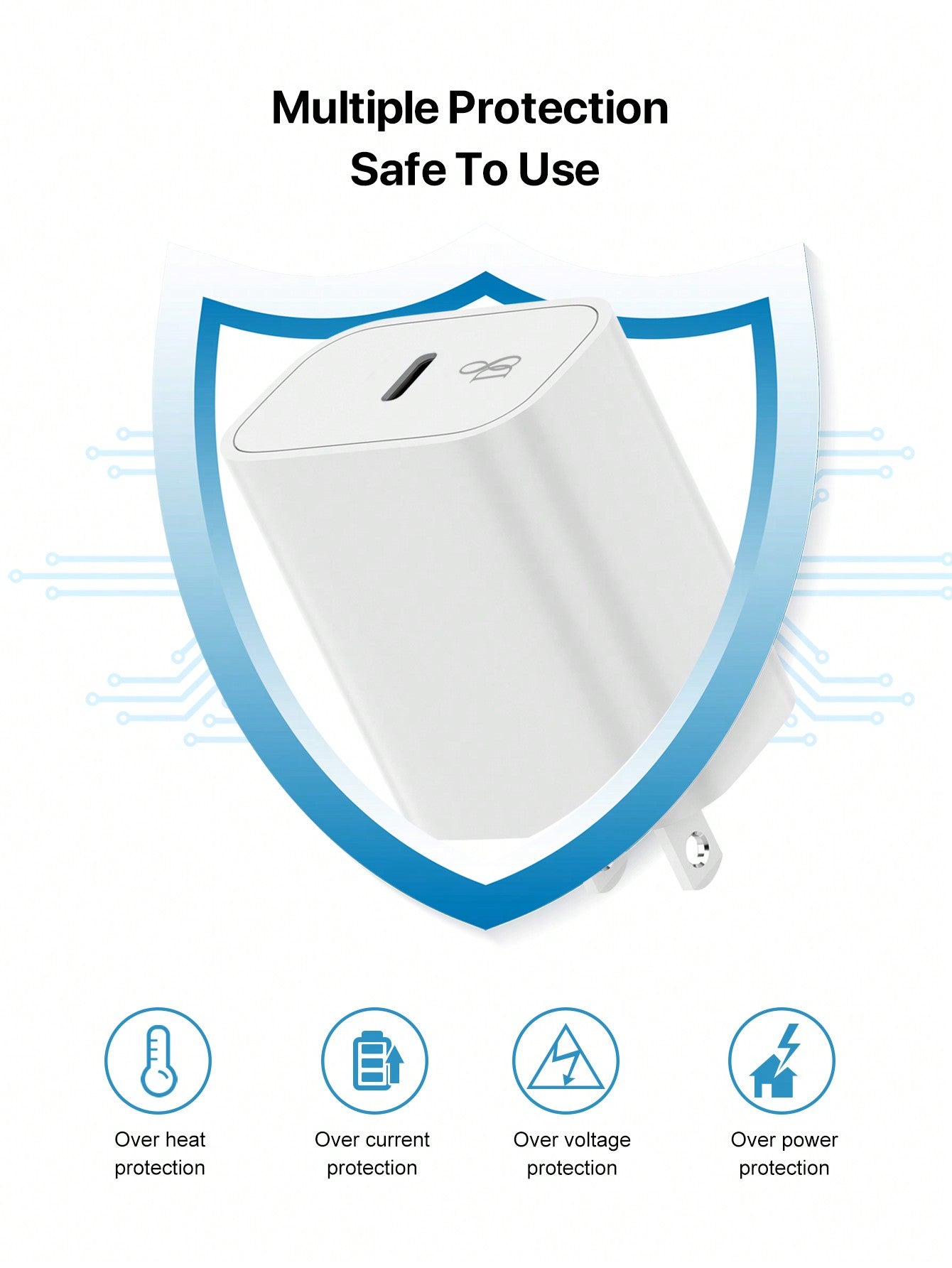 D8 20W USB C Fast Charger with PD, USB C to C Cable, 3ft Power Cord for iPhone 16 Pro, iPad Pro, iPhone 15