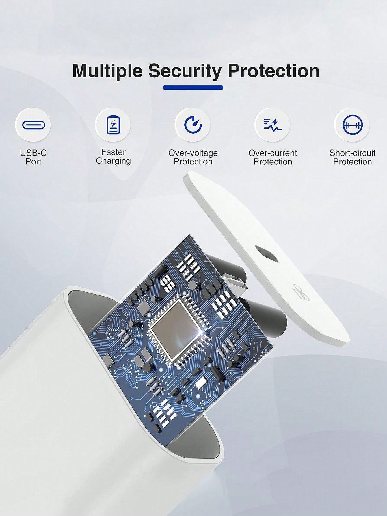 D8 20W USB C Fast Charger, PD Power Wall Charger, USB C to USB C Cable for iPhone 15, iPad