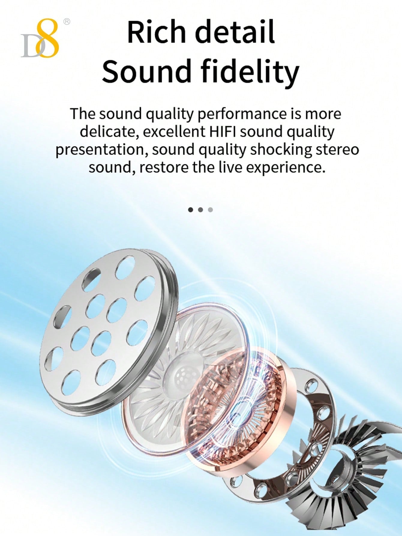 D8 Foldable Over-Ear Headphones, Wireless/Wired, Mic, Deep Bass, 10H Playtime