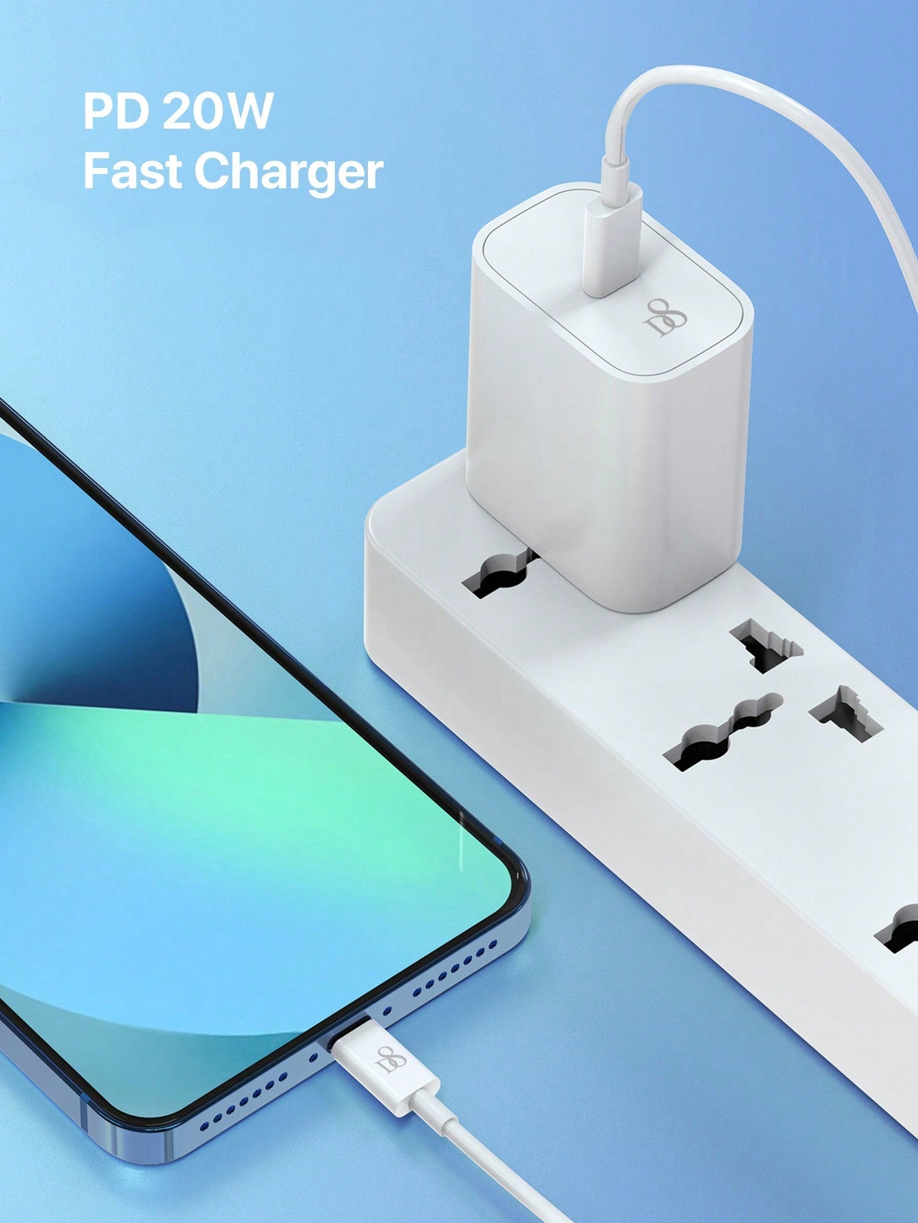 D8 20W PD USB-C Wall Charger 2-Pack with 3.3FT Fast Charging Cable, MFi Certified
