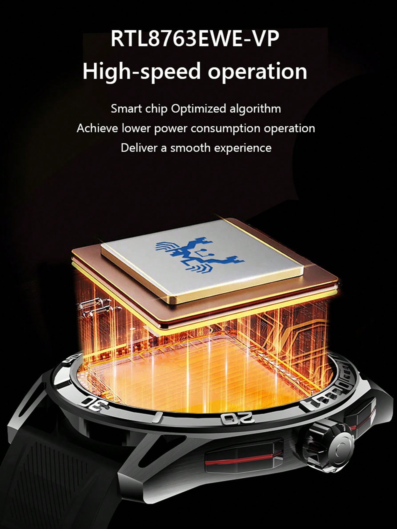 D8 1Pc Multi-Sport Mode Fitness Watch for Men - 1.43" Waterproof, Compatible with Android & iPhone