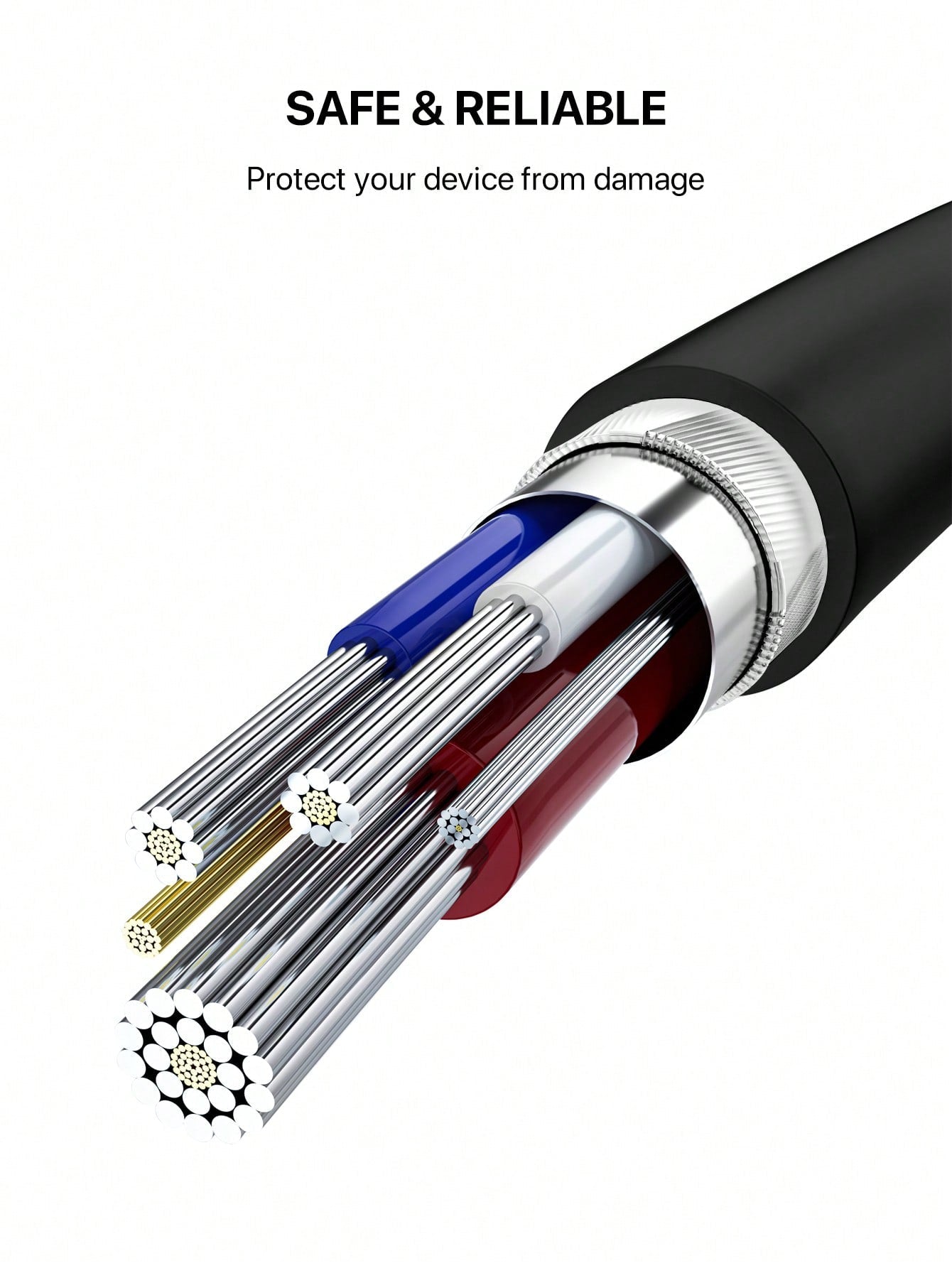 D8 MFi Certified iPhone Charger Cable (3.3FT, USB A to Lightning, 2.4A Fast Charging)