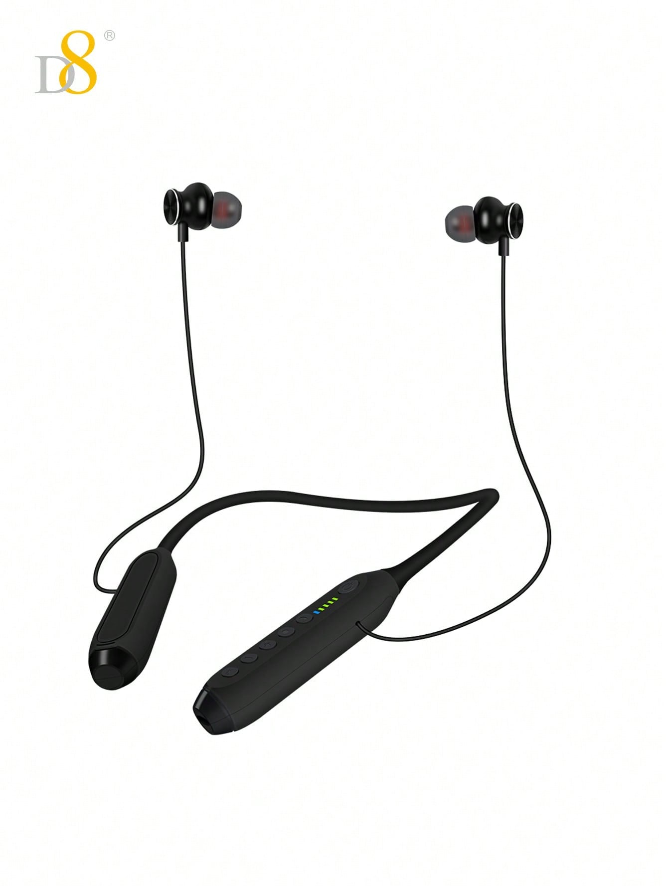 D8 Neckband Headphones, 100H Playback, Mic, Waterproof, Stereo Sound