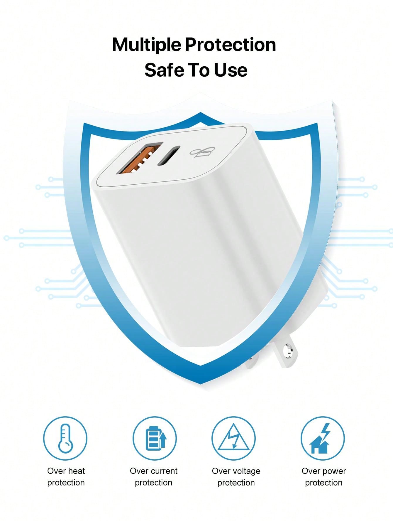 D8 MFi Lightning Cable 3-Pack, USB-C & USB-A, PD Fast Charge for iPhone/iPad