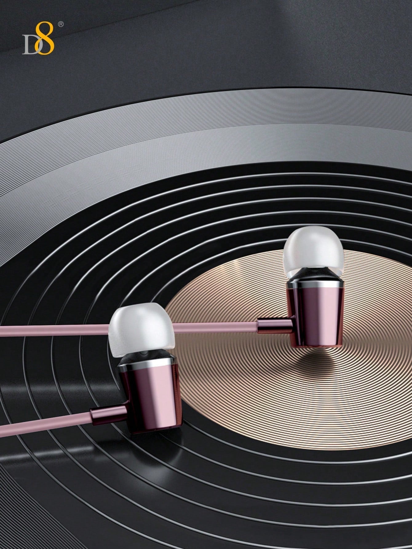 D8 2Pcs MFi Lightning & Type-C In-Ear Headphones with Mic, Compatible with iPhone & Android