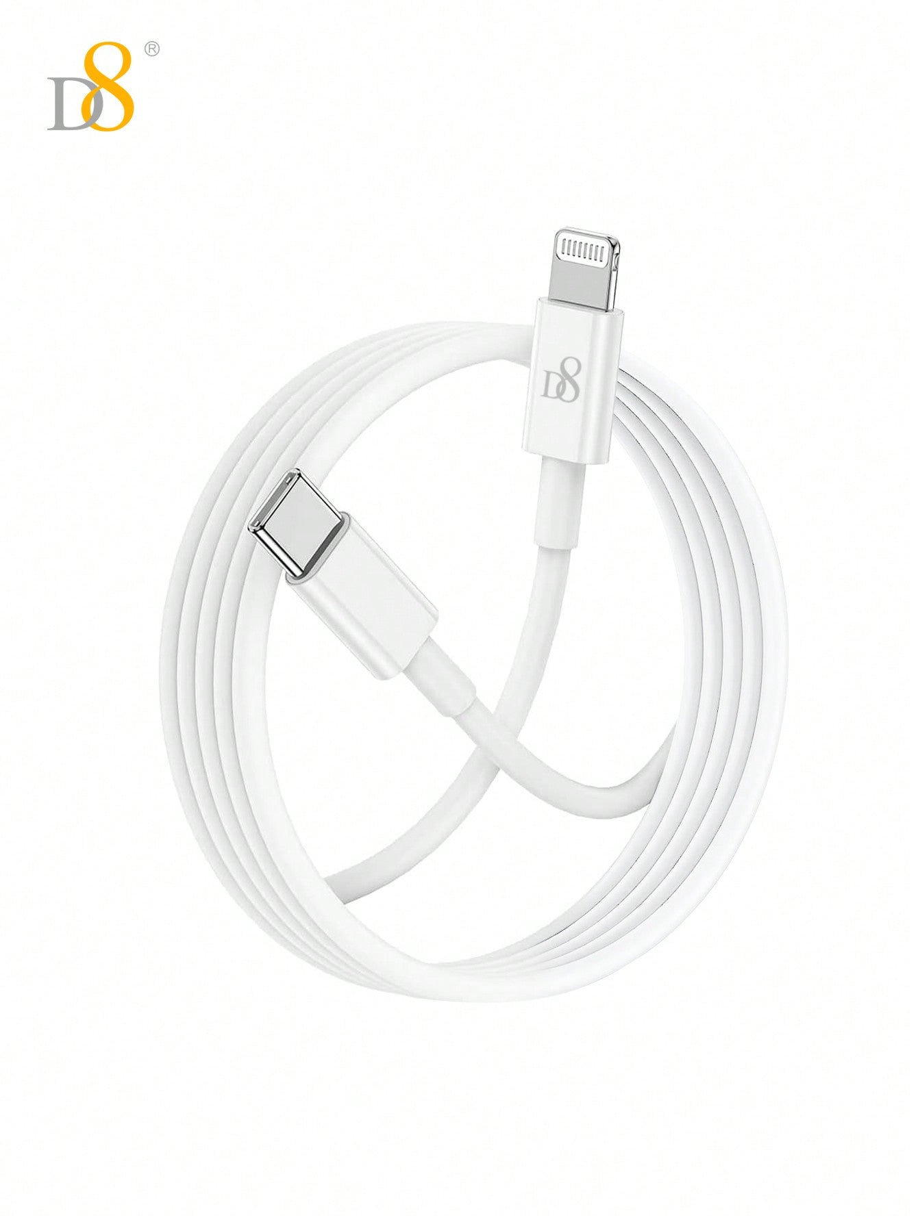 D8 USB-C to Lightning Cable, MFi Certified, PD Fast Charging (1M/3.3FT)