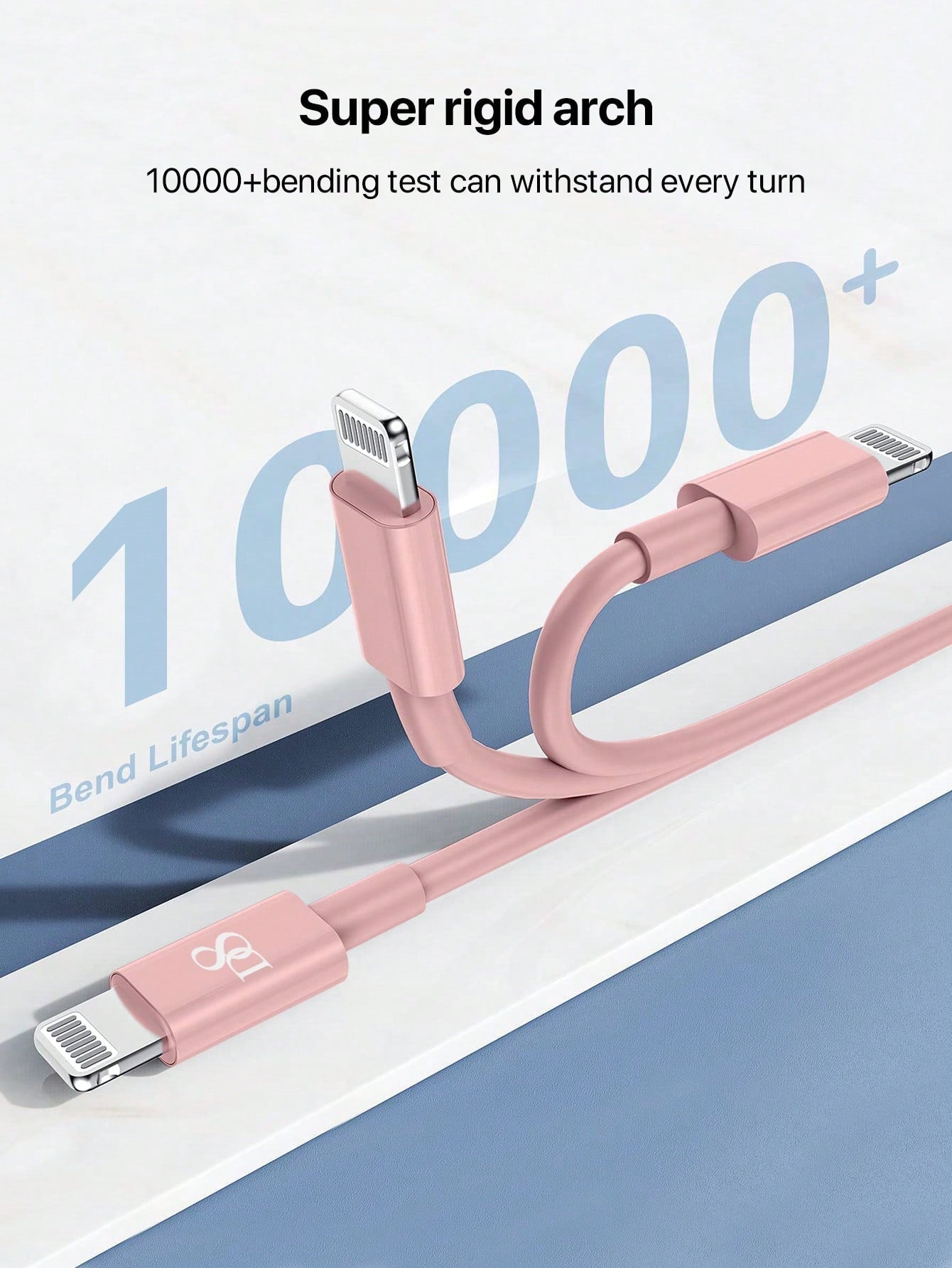D8 2-Pack USB-C & USB-A to Lightning Charger Cable, MFi Certified, 2.4A Fast Charging, 3.3FT