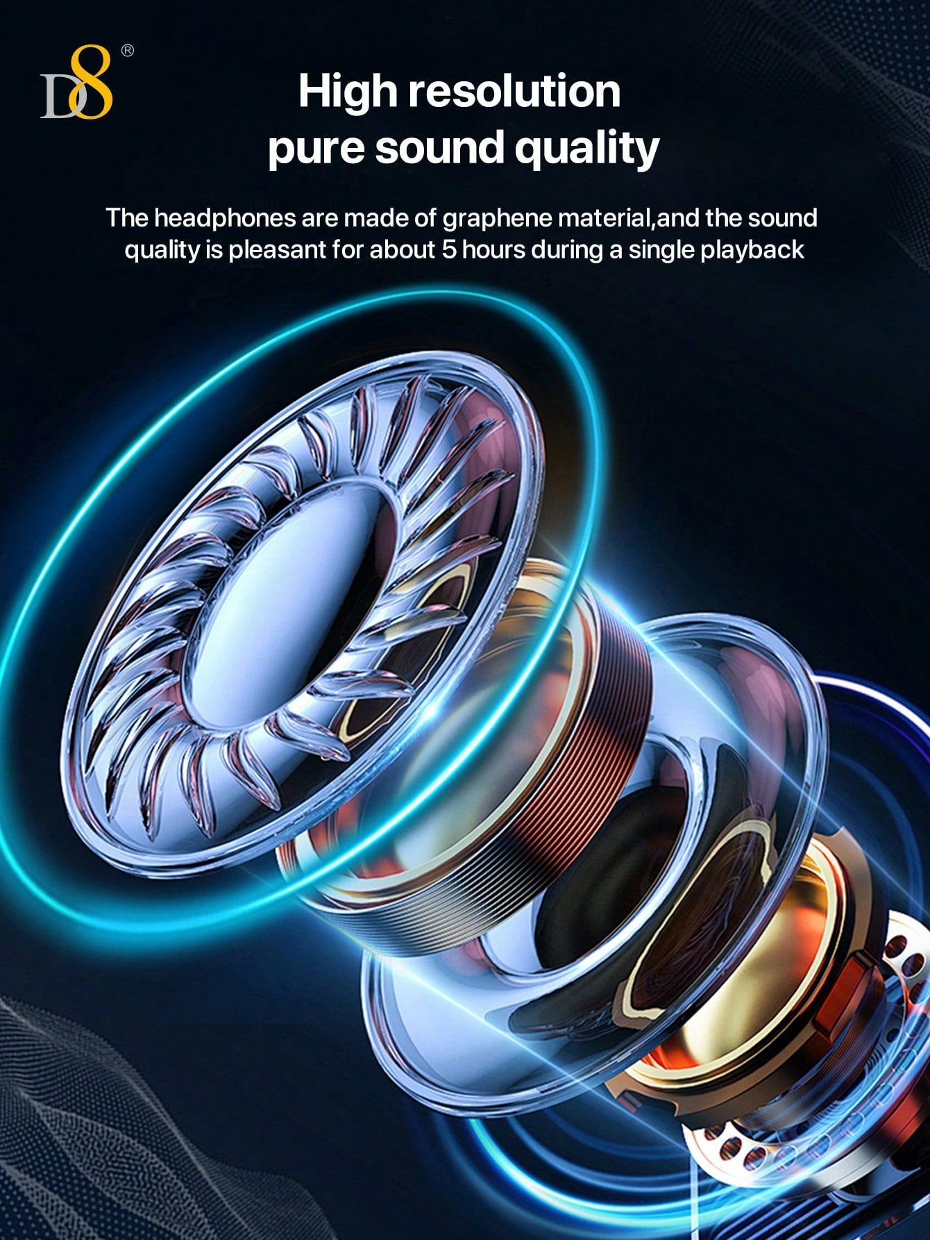 D8 2.01" Tactical Smartwatch with Earbuds, 100+ Sports Modes, Rugged HD