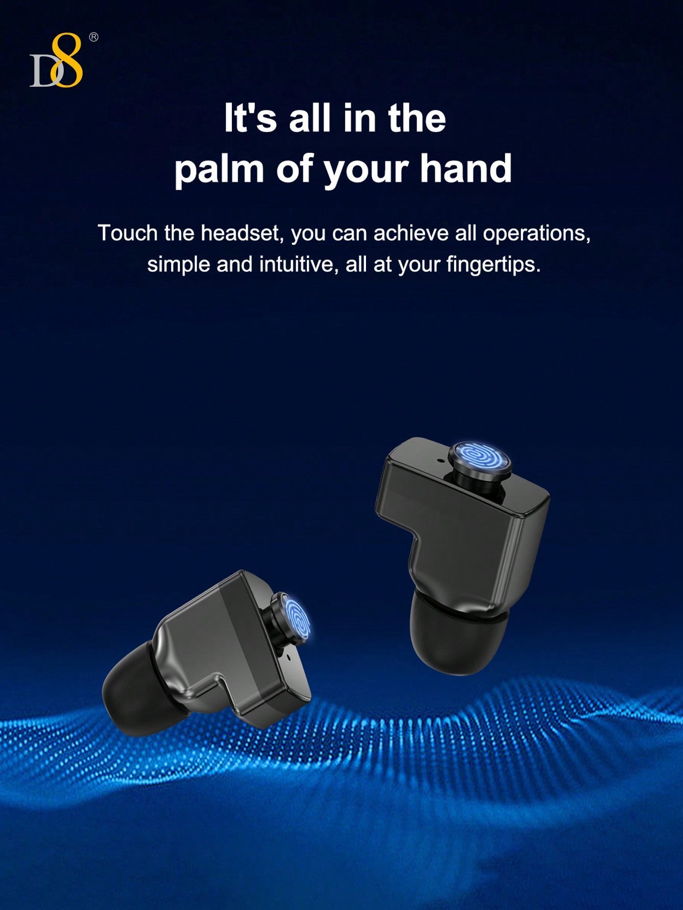 D8 2.01" Tactical Smartwatch with Earbuds, 100+ Sports Modes, Rugged HD