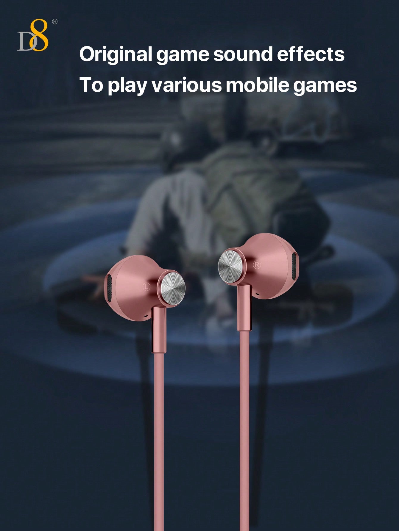 D8 USB-C Earbuds, In-Ear Headphones with Mic & Volume for iPhone/Galaxy/iPad