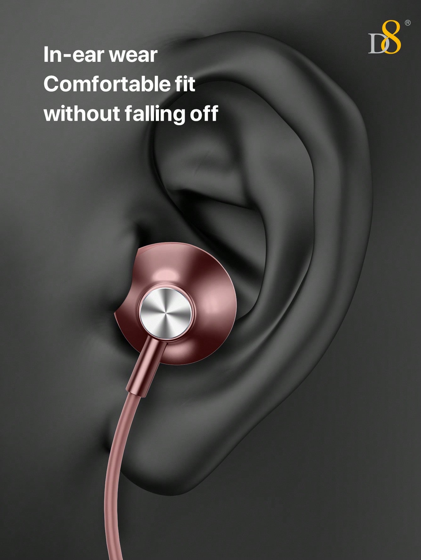 D8 USB-C Earbuds, In-Ear Headphones with Mic & Volume for iPhone/Galaxy/iPad