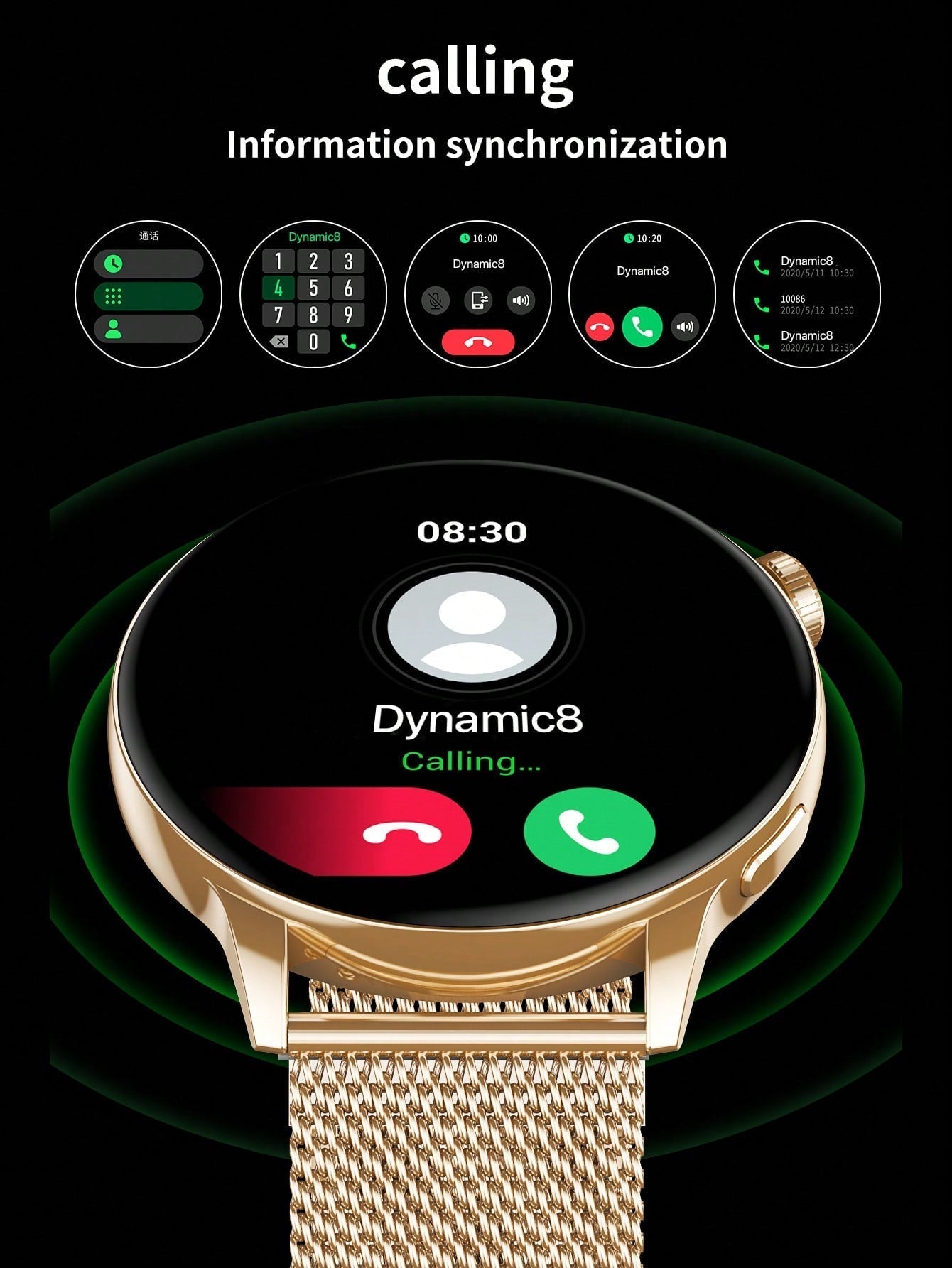 D8 1.3" Women's Smartwatch, Waterproof Fitness Tracker, 100+ Sports Modes