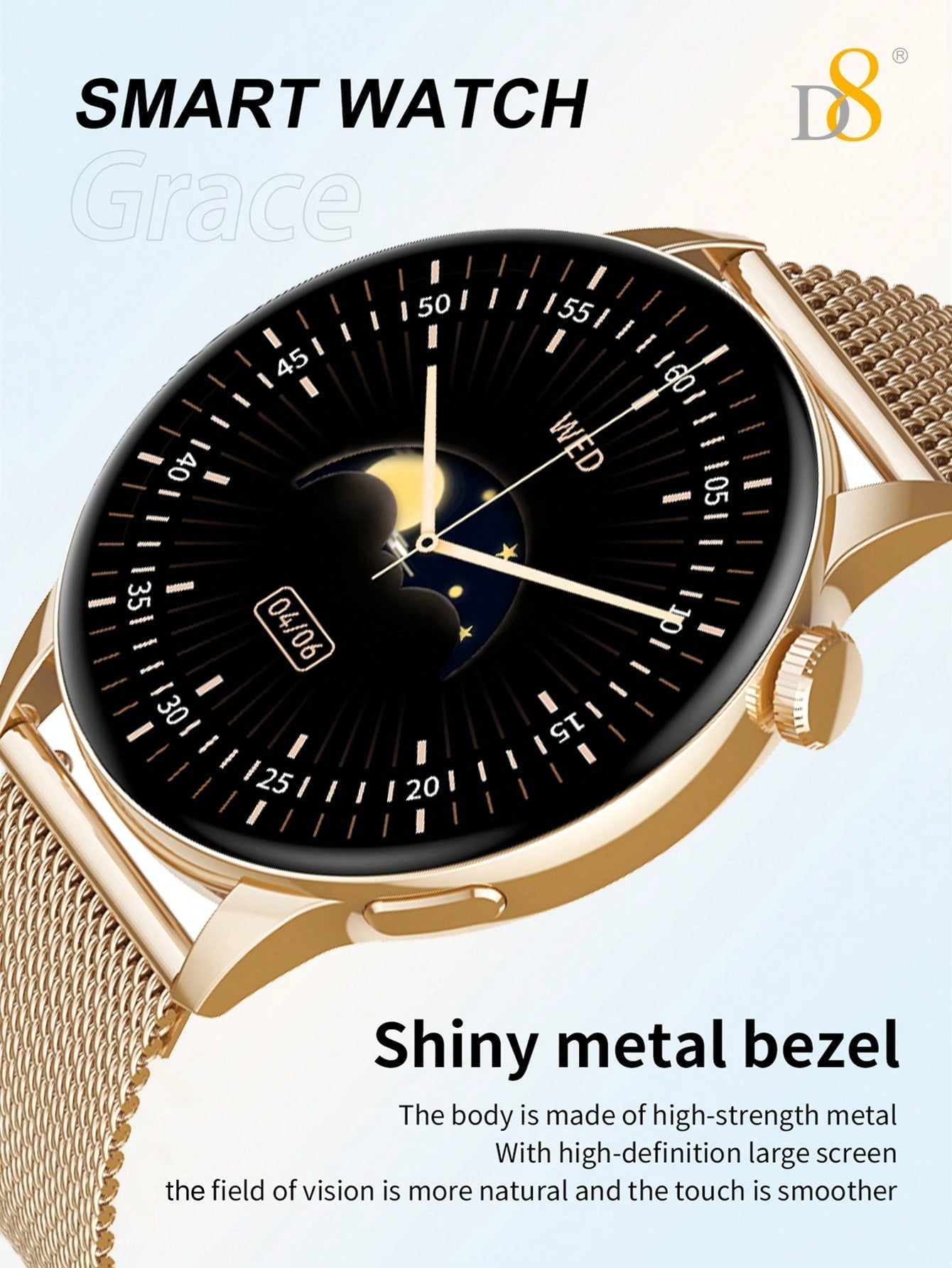 D8 1.3" Women's Smartwatch, Waterproof Fitness Tracker, 100+ Sports Modes