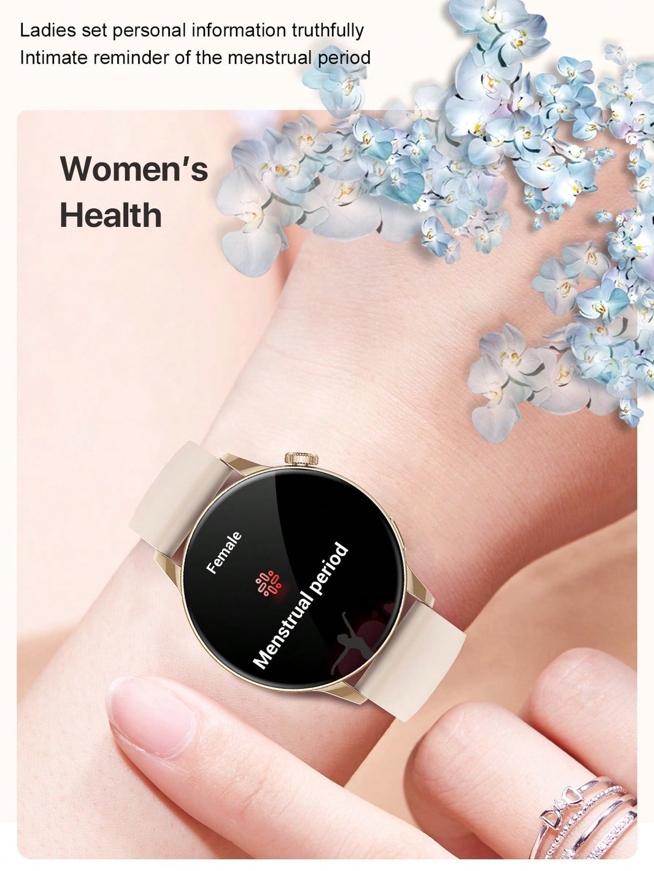 D8 1.3" Women's Smartwatch, Waterproof Fitness Tracker, 100+ Sports Modes