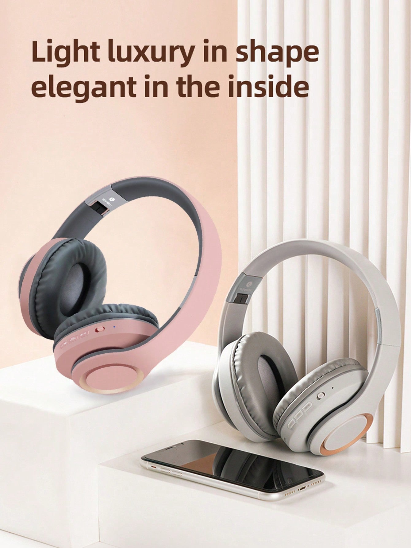 D8 Over-Ear Headphones, Wireless/Wired, Foldable, Mic & Deep Bass, 15H Playtime