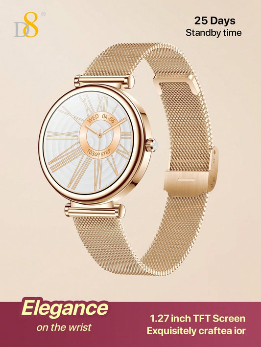 D8 Smart Watch for Women - Call Function, 100+ Sports Modes, Heart Rate Monitor