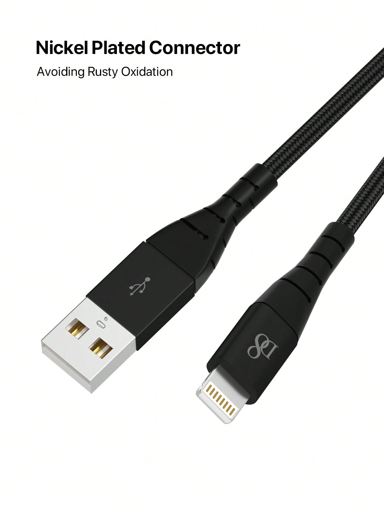 D8 3.3ft MFi Certified Nylon USB-A to Lightning Cable for iPhone & iPad