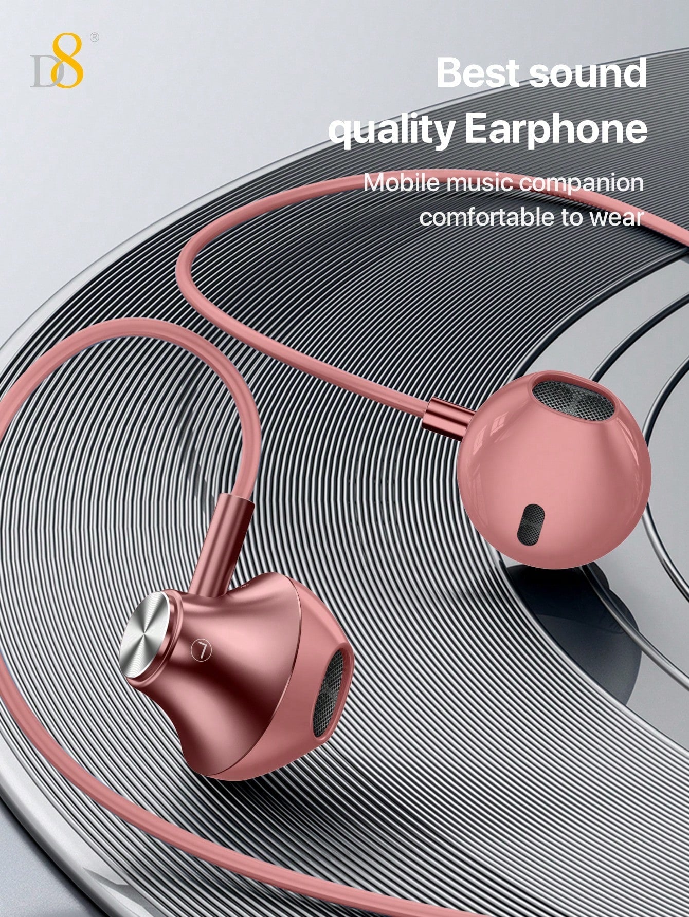 D8 USB-C Earbuds, In-Ear Headphones with Mic & Volume for iPhone/Galaxy/iPad