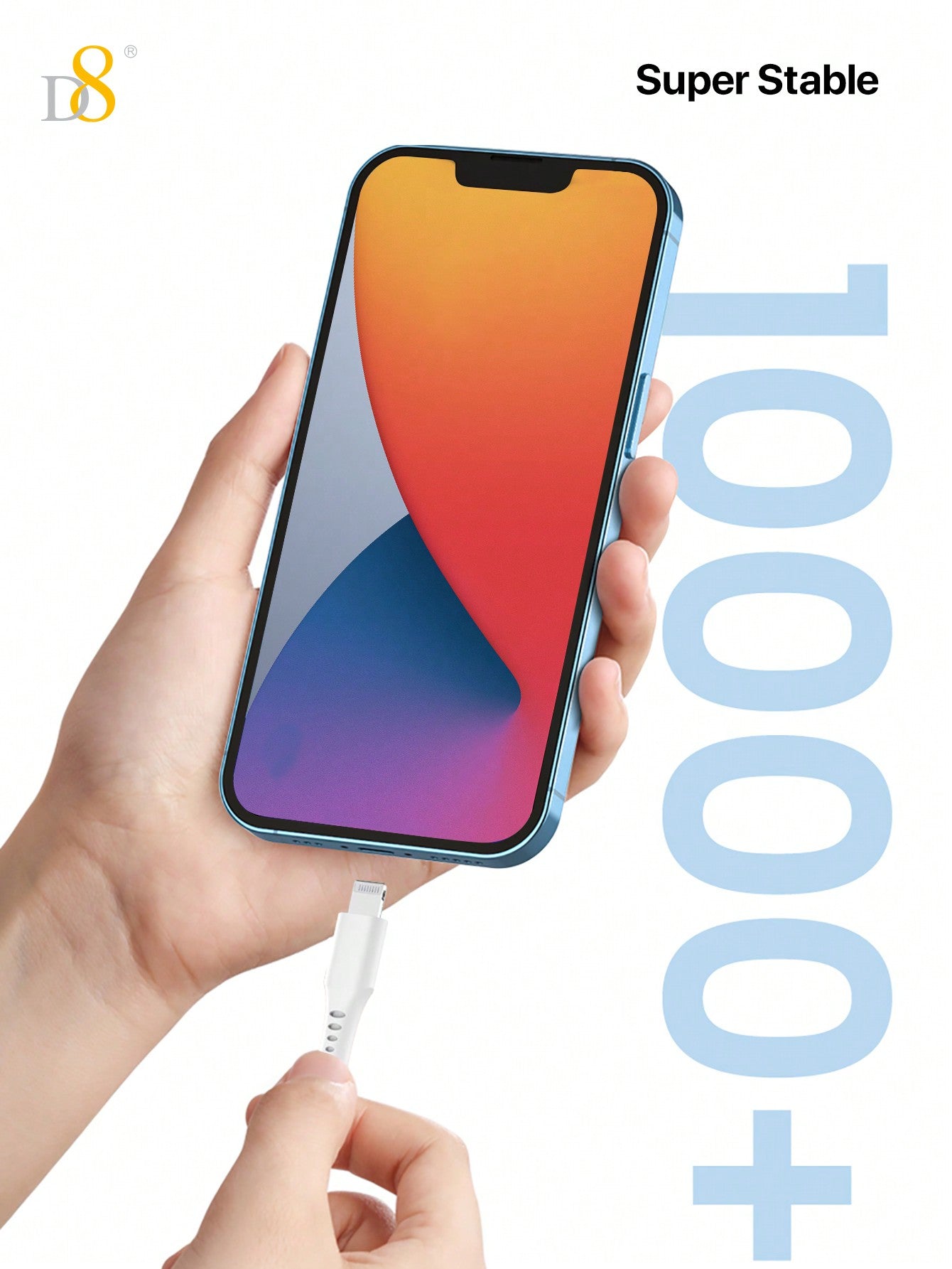 D8 USB-C to Lightning Charger Cable 1.2M – MFi Certified, 2.4A Fast Charging