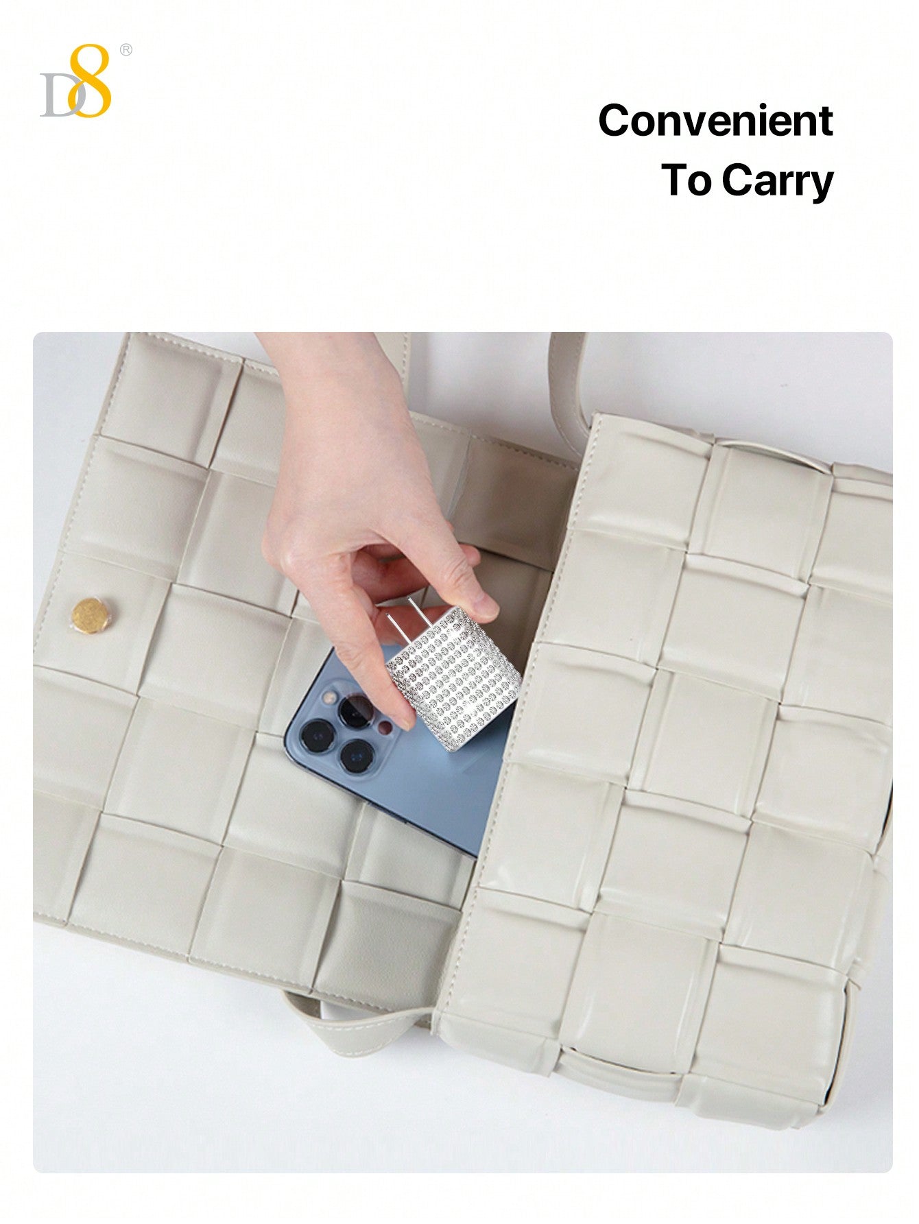 D8 Crystal Decoration Type C Charger, 20W PD USB Wall Charger Super Fast Charging Block /Crystal Decoration /USB-C Cord Phone Charger