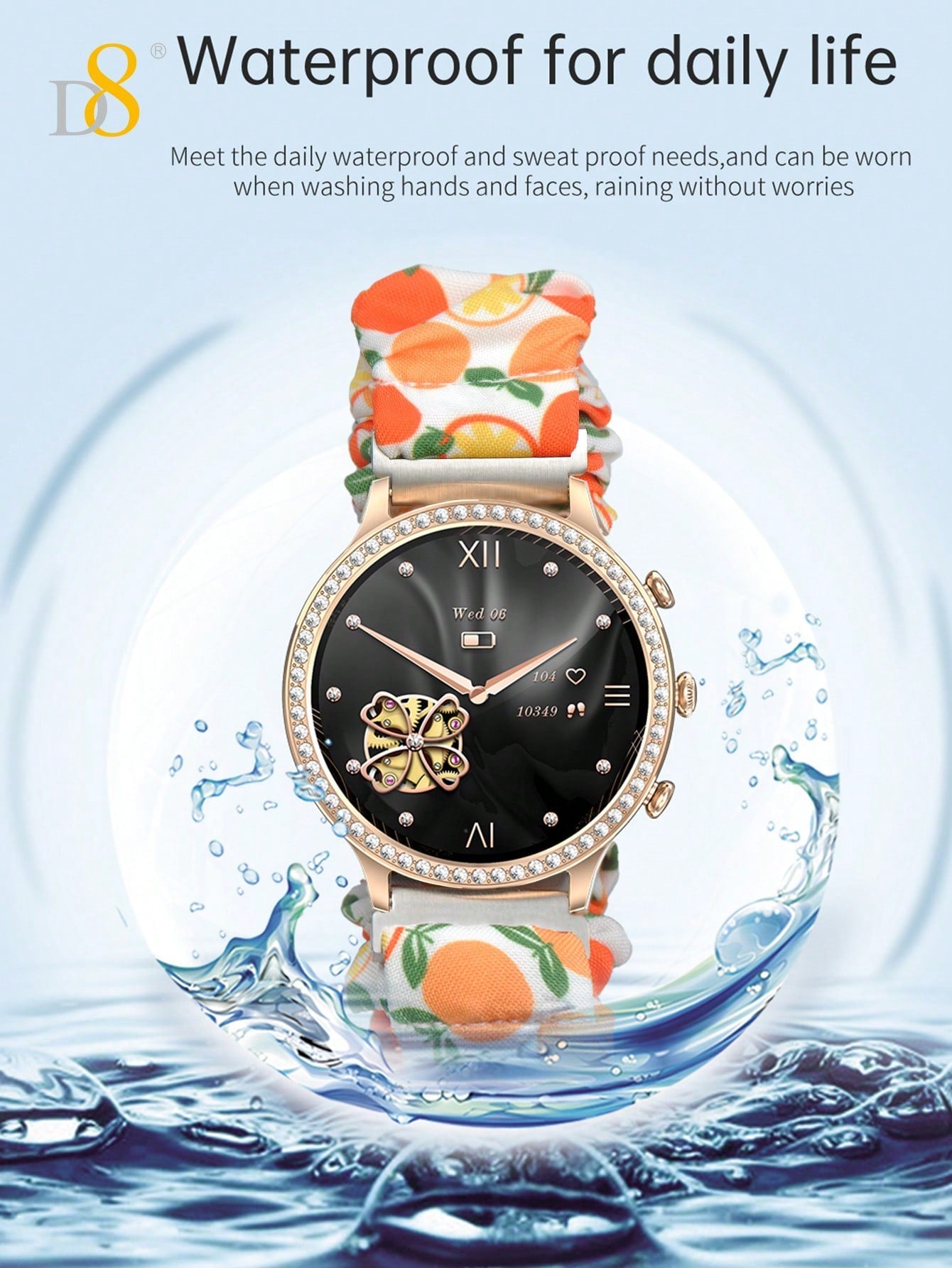 D8 Smartwatch for Women - 1.32" Display, Call Function, IP68 Waterproof, Stylish