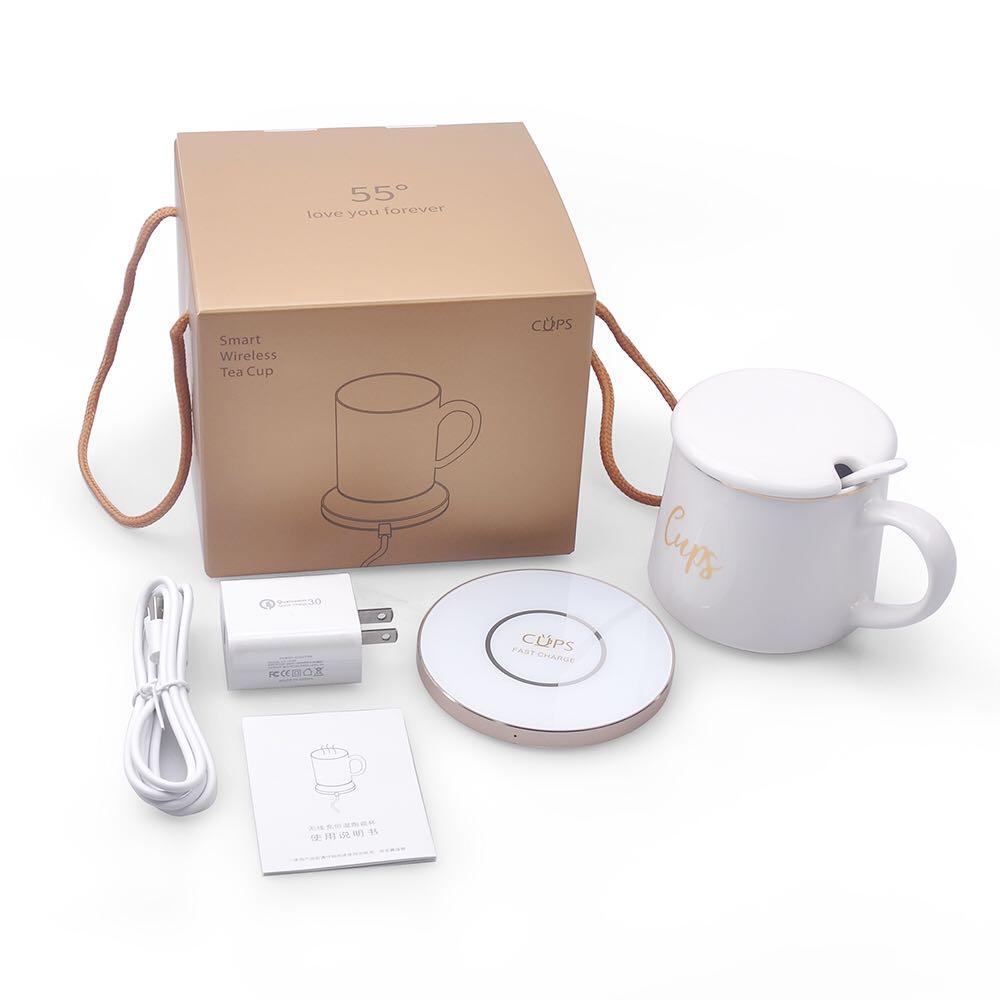 Wireless Charging Coffee Mug - 55℃ Thermostatic, Aluminum | Mobile Accessories