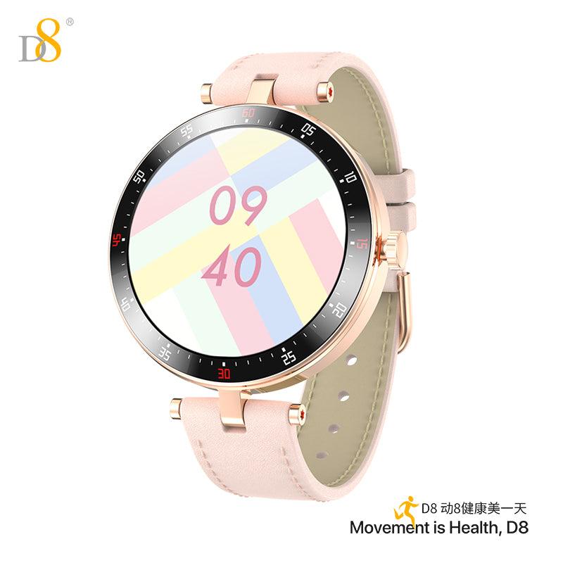 Pink Smart Watch for Women | Genuine Leather - Dynamic8