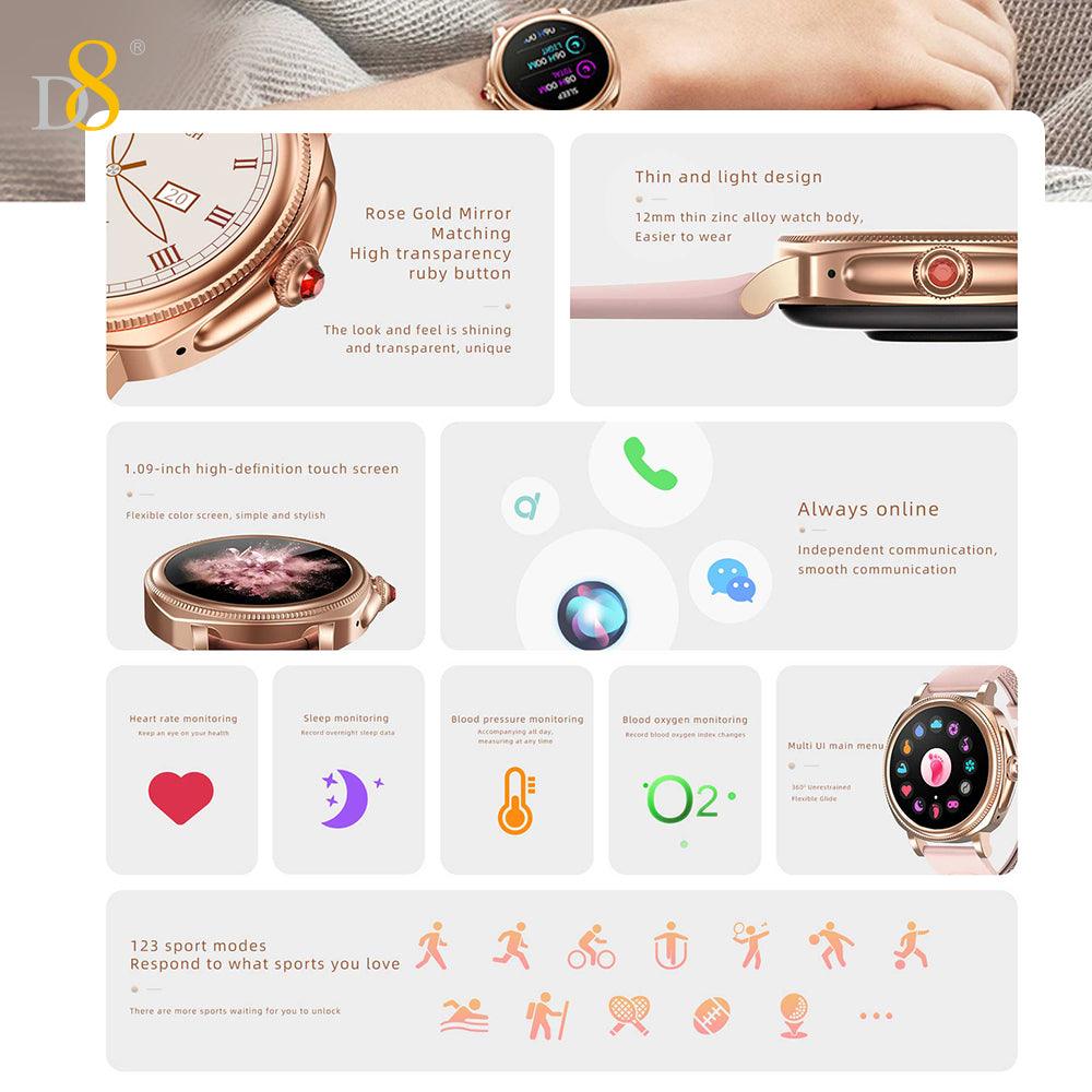 IP68 Waterproof Activity Tracker Smartch For Woman - Dynamic8
