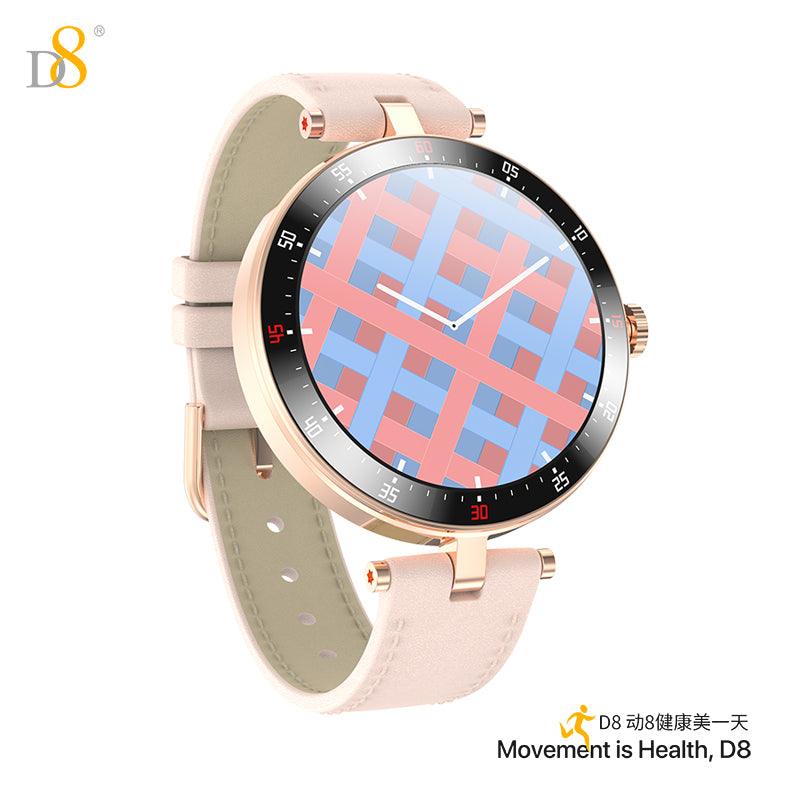 Pink Smart Watch for Women | Genuine Leather - Dynamic8