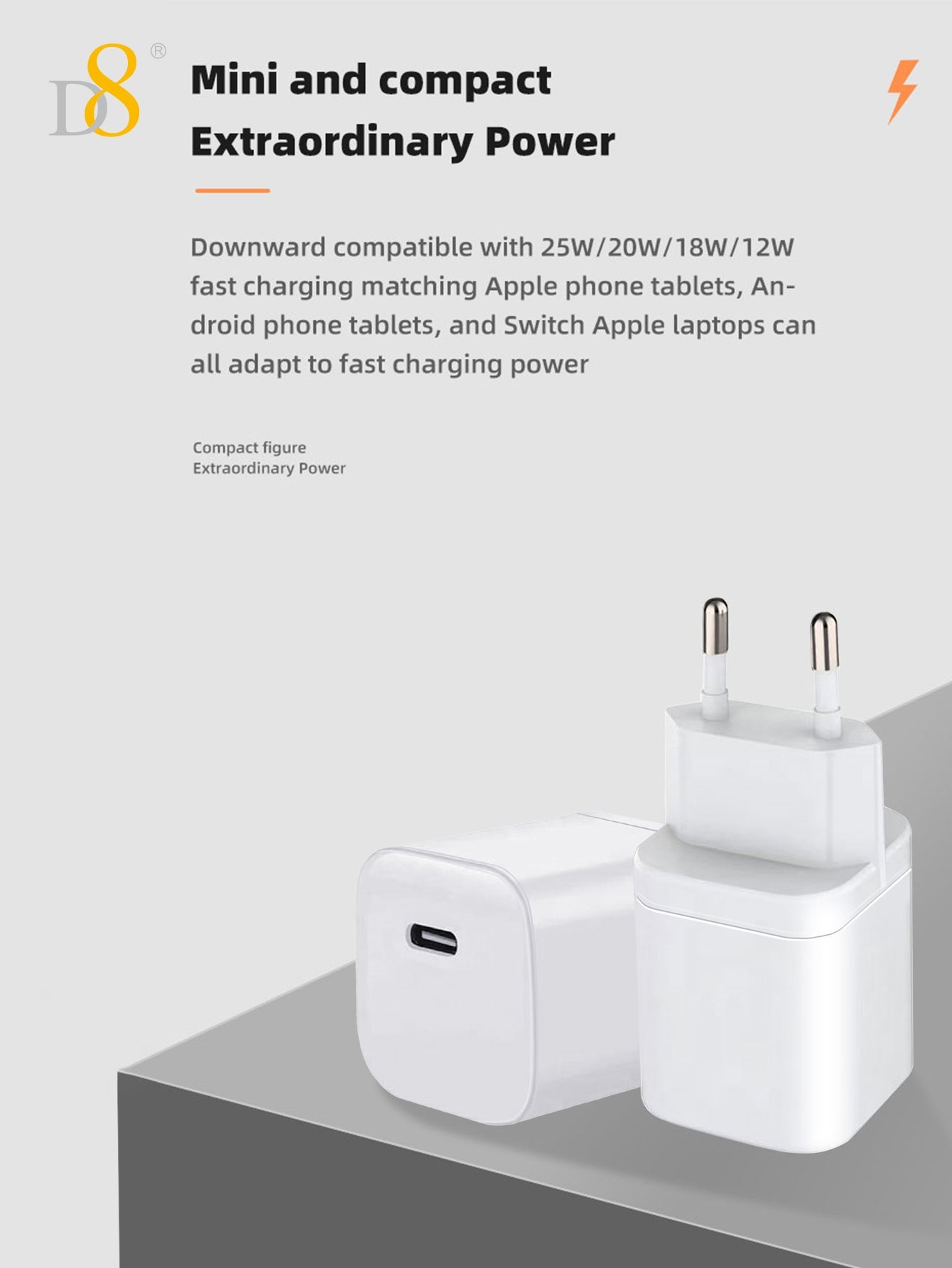 33W USB-C Wall Charger – Fast Charging for iPhone & MacBook | Dynamic8