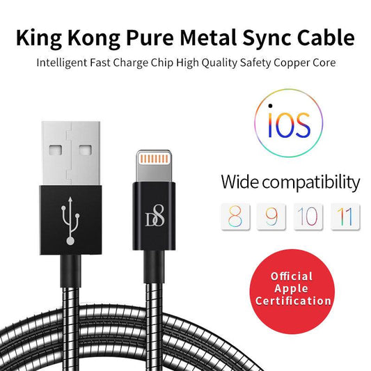 Stainless Jacket MFi Lightning to USB Charging Cable | Dynamic8