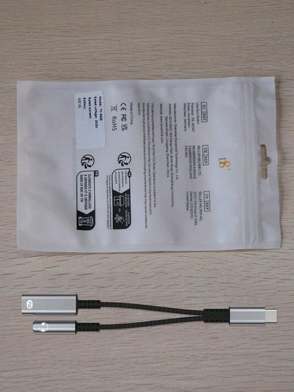 D8 USB-C to 3.5mm Adapter, 2-in-1 Audio + 60W Fast Charger for iPhone/Samsung