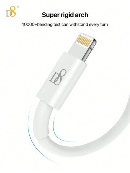 D8 1.5M MFi Certified USB A to Lightning Charger Cable, 2.4A Fast Charging