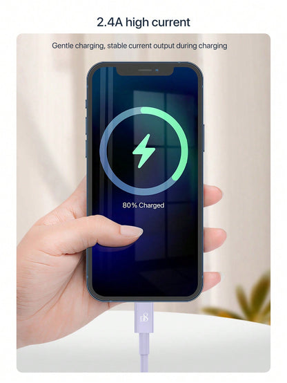 D8 MFi Certified USB-A to Lightning Charger Cable, 2.4A Fast Charging (0.25M/1M/1.5M/2M)