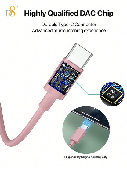 D8 USB-C Earbuds 2-Pack, Mic & Volume Control for iPhone/Galaxy/iPad