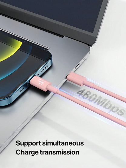 D8 2-Pack USB-C & USB-A to Lightning Charger Cable, MFi Certified, 2.4A Fast Charging, 3.3FT