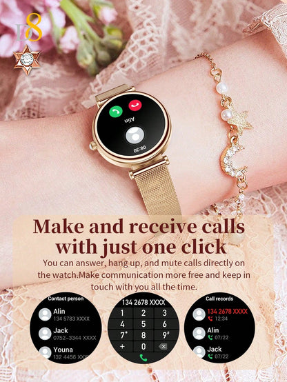 D8 Women's Smartwatch, 1.27" TFT, Calls, IP67, 100+ Sports, Heart Monitor