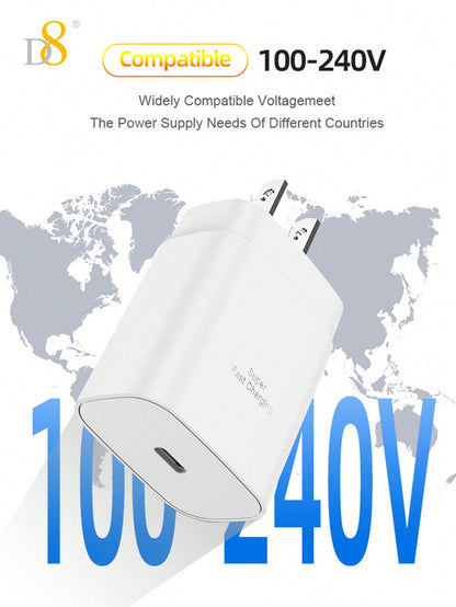 D8 25W Fast Charger & 3.3FT MFi Certified USB C Cable for iPhone & iPad