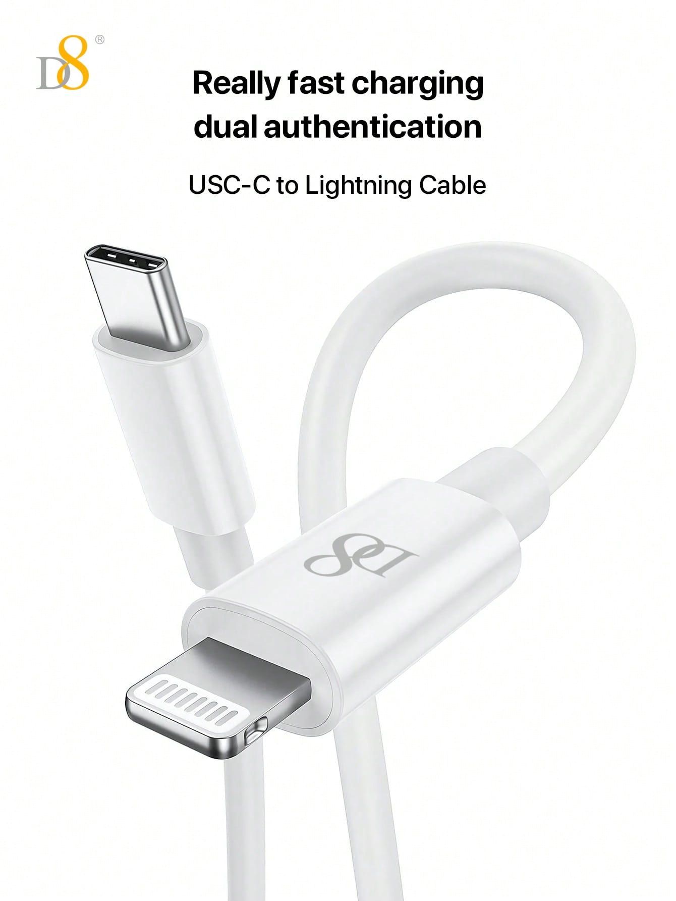 D8 25W Fast Charger & 3.3FT MFi Certified USB C Cable for iPhone & iPad