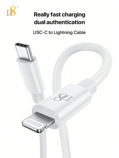 D8 25W Fast Charger & 3.3FT MFi Certified USB C Cable for iPhone & iPad
