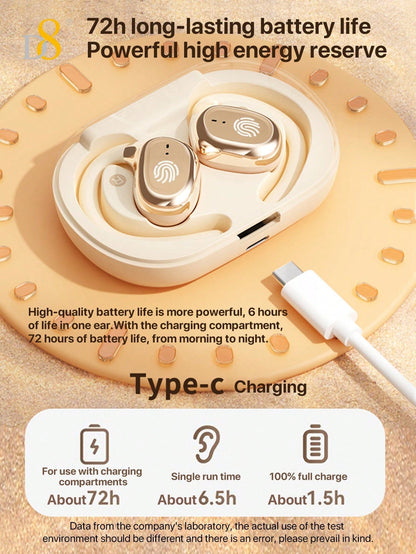 D8 Wireless Sport Earbuds, Noise-Canceling Mic, 72H Battery, HiFi Sound, USB-C