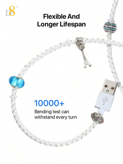 D8 DIY Handmade Beaded MFi Certified 2-in-1 iPhone & Micro USB Charger Cable