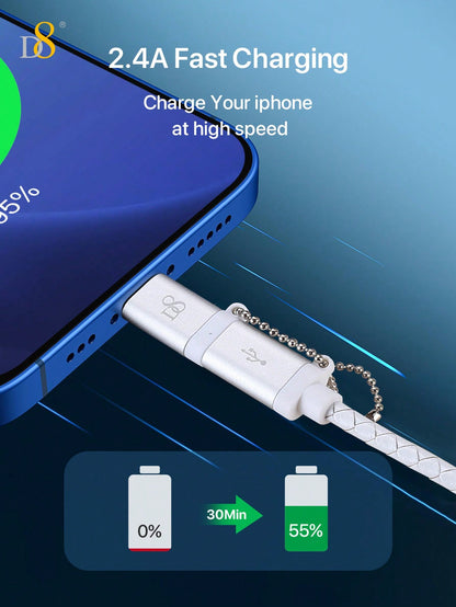 D8 DIY Handmade Beaded MFi Certified 2-in-1 iPhone & Micro USB Charger Cable