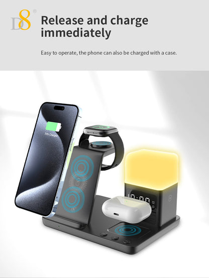 D8 3-in-1 Wireless Charger with LED Night Light for iPhone/Apple Watch